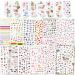 Konsait Mixed Nail Stickers Decals (1200+Designs)  Flower Animal/Fruit/Mermaid 3D Nail Art Stickers Self-Adhesive Nail Tips Decorations for Women Girls Kids Birthday Party Favor Gift Bags Filler