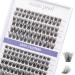 Individual Lashes 144 Cluster Lashes DIY Eyelash Extension Thin Band Wide Stem Lash Extensions Reusable Soft Natural Lightweight Easy to Apply at Home 10/12/14/15/16mm C/D Curl- OP17 144 clusters - OP17