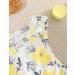 Puseky Toddler Girl Floral Print Sleeveless Dress and Ribbed Cardigan Set - 18-24 Months Yellow - Buy Online on SooperMarket.com