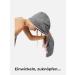 Sowel Hair Turban - 100% Organic Cotton Turban Towel with Button for Men & Women | Grey/Navy - Buy Online on SooperMarket.com
