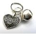 Silver Knight Filigree Heart & Jingle Bell Cat or Small Dog Charm Clip on Collar Pendant Fancy Pet Charm Pet Bling - Buy Online on SooperMarket.com