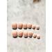 Short White Square Fake Toenails with Glitter Designs - 24Pcs Style2 - Buy Online on SooperMarket.com