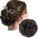 Thick Hair Bun Extensions Messy Curly Hair Scrunchies Hairpieces Synthetic Donut Updo Hair Pieces for Women Girls - Brown 45 g Reddish Brown