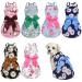 Pedgot 6 Pieces Dog Bowknot Floral Dress Cute Pet Princess Dress Dog Sundress with Lovely Bow Dog Princess Dress Puppy Summer Dress for Small Pets Dogs Puppy Cats, Medium