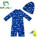 UPF 50+ Blue Shark Baby Swimsuit | Snap Bottom | 6-9 Months - Buy Online on SooperMarket.com