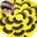 Eyelashes Mink Lashes Fluffy 6D Thick Volume Wispy Fluffy Faux Mink Lashes that Look Like Extension 18mm Lashes 10 Pairs Pack D-18MM
