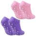 2 pairs of moisturizing gel socks moisturizing gel socks with vitamin and oil infused moisture socks for repairing and softening dry skin (purple and pink)