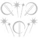 Moon Hair Clips Rhinestone Hair Clips Metal Star Geometric Golden Snowflake for Women Girls Combing Silver 9 Pieces