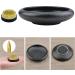 CRAFFANCY Deep Round Ceramic Ikebana Flower Vase with 5cm Kenzan Flower Frog - Black Spotted | Flower Arrangement Supplies for Home Decoration - Buy Online on SooperMarket.com