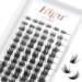 72 Pcs Lash Clusters DIY Eyelash Extension C Curl 8-16mm Wide Stem Cluster Lashes Individual Lashes Cluster Lashes Wisps Reusable Professional Makeup for Self-application(Fluffy C 8-16mm)
