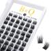Eyelashes 72 PCs B & Q eyelashes DIY Individual eyelashes for beginners reusable eyelash bushes wispy fluffy single eyelashes for eyelash extensions at home (B21 D-10mm) D-10 mm B 21
