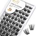 Lash Cluster C D Curl 72 Clusters B&Q Lash 12mm Individual Cluster Lashes Mega Volume Eyelash Clusters Soft Fluffy Cluster DIY Eyelash Extensions (B05-D-12mm) D-12 mm B 05