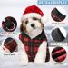Winter Fabric Dog Sweater with Leash Ring - Plaid S | Warm Fleece Vest Pullover Jacket for Small Dogs and Cats - Buy Online on SooperMarket.com