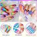 Gradient Color Nail Wraps 8 Sheet Set with Nail File & Scissors - Multicoloured Nail Art Strips for Women & Girls - Buy Online on SooperMarket.com