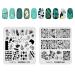 KADS Nail Stamping Plate Set - French Summer Flower Flamingo Rose Design with Stamper and Scraper - Buy Online on SooperMarket.com