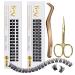 Lash Clusters Lash Ribbon 160 Clusters Lashes D Curl 10-16MIX DIY Lash Extensions Mega Volume B&Q LASH Individual Lashes Cluster Eyelash Ribbon With Lash Applicator Tool & Scissors (B03+B05 10-16MIX)