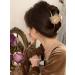 Fuyunohi 2 Pack Large Flower Claw Metal Barrettes | White+Champagne Mesh Rose Hair Clips for Women | Stylish Hair Accessories for Thick Hair - Buy Online on SooperMarket.com