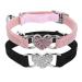 Cobee Bling Heart Cat neck band with bell adjustable kitten neck band with seat belt rhinestone pet collapse for small cats and dogs (pink) (black+pink)