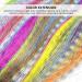 50 Pieces Colorful Synthetic Feather Hair Extensions with Iron Clip Hook and Loop 100 Silicone Loops Crochet Hair Extension Set Synthetic Hair Extension for Women Girls - Buy Online on SooperMarket.com