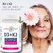 Optimal Bone & Teeth Support D3 + K2 180 Softgels - Optimal Absorption with Organic Coconut Oil Base MK7 K2 Vitamin for Bone & Heart Health Inspiring Wellness with D3K2 Vitamins 3rd Party Tested - Formulated & Made in Canada - Buy Online on SooperMarket.com