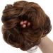 JJstar 2PCS Messy Bun Curly Fake Hair Buns Donut Tousled Updo High Heat Synthetic Fiber Scrunchies (Dark Brown/Golden) - Women/Girls Ponytail Extension - Buy Online on SooperMarket.com