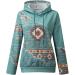 Womens Western Horse Aztec Hoodie | Pullover Sweatshirt Ethnic Vintage Casual Top - Buy Online on SooperMarket.com