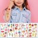 141Pcs TopFunny Glitter Temporary Tattoos for Girls - Ice Cream & Cookie Designs | Cute Waterproof Stickers for Birthday Parties - 10 Sheets - Buy Online on SooperMarket.com