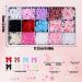 1000 PC 3D Nail Decorations Set - Pink & White Heart Charms Loop Nodes & Strass Stones for DIY Manicure & Jewelry - Buy Online on SooperMarket.com