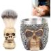Chrees Men's Beard Shaving Set - Stainless Steel Bowl Skeleton Head Brush & Soap Dish for a Perfect Shave - Buy Online on SooperMarket.com
