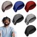 SATINIOR 6 Pieces Spandex Dreadlock Cap Dreadlock Tube Unisex Spandex Dreadlocks Bands Elastic Long Hair Dreads Head Dark Color