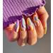 24 Pcs Colorful Candy Swirl Stiletto Press On Nails with Glue - Luvehandicraft - Buy Online on SooperMarket.com