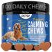 Calming Treats For Dogs NATURAL Chews with ORGANIC Chamomile Hemp Seed Powder Valerian Root Passion flower Suntheanine & meltonin DUCK Flavour Soft Chews (1 Tub)