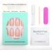 Novaly Ombre Nude Gradient French Tip False Nails - Short/Medium Almond White Pink Press On Nails Kit - Buy Online on SooperMarket.com