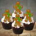 PRECUT Gingerbread Man Cupcake Toppers Edible Christmas Cake Decorations Christmas Decorations Christmas Gingerbread Man Cake Topper (12)