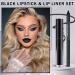 Buy Black Lipstick & Lip Liner Set | Matte Long-Lasting Black Stain for Halloween & Goth Makeup - 2PCS - Buy Online on SooperMarket.com