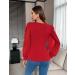 Fayenne Womens Tops Deep V Neck Cross Wrap Sexy Tops Polka Dot Mesh Long Sleeve T Shirt Casual Blouses S Red - Buy Online on SooperMarket.com