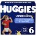 Overnight Diapers Size 6 (35+ lbs), 72 Ct, Huggies Overnites Nighttime Baby Diapers Size 6 (72 Count)