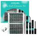 Lash Extension Kit 320Pcs DIY Individual Lashes Clusters Kit Lash Bond And Seal Lash Remover For Eyelashes Extensions Lash Applicator Tool For False Eyelash Cluster Kit At Home(3040D D-Mix9-16mm Kit) 320pcs Kit|3040D