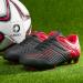 LEOCI Soccer Shoes for Kids - Firm Ground Football Boots for Boys & Girls | Size 32 EU | Black & Red - Buy Online on SooperMarket.com