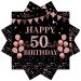 40 pieces ros gold napkin birthday 50th birthday ros gold paper party napkins 33 x 33cm paper napkins for man girl birthday party decoration ros gold 50th