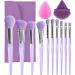 BEAKEY Travel Makeup Brushes 12pcs Brush Set  Premium Synthetic Foundation Brush  Contour Brush  Makeup Tools for Concealer  Eyeshadow Blush Brushes fashionable personality Makeup Brush Set (Purple)