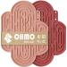 Ohmo lick mat dog leak mat for puppies cat - 2 pcs cute cactus design for pet fear relief and slowly feeding food quality silicone (coral & cherry red) m coral & cherry red