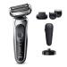 Braun Electric Razor for Men, Waterproof Foil Shaver, Series 7 7027cs, Wet & Dry Shave, With Beard Trimmer, Rechargeable, Charging Stand and Travel Case Included, Silver