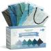 WeCare Disposable Face Mask Individually Wrapped - 50 Pack, Assorted Ocean Tone Solid Color Print Masks - 3 Ply Ocean Tones
