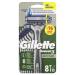 Gillette sensor3 recycled disposable razor 8 razors with 3-fold blade wet razor with 95% recycled plastic under control 8 pieces (1 Pack)