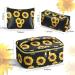 MAGEFY 3 Piece Sunflower Cosmetic Bag Set | Stylish Travel Makeup Pouch | International Shipping Available - Buy Online on SooperMarket.com