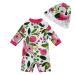 upandfast Baby Girls Swimsuit Baby Swimming Costume UV Baby Girls' Swimwear with Snap Bottom UPF 50+ Sun Protection 9-12 Months Rose Flower