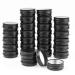 KisSealed 50 Pack Mini Aluminum Round Tin Jar 0.5 oz Refillable Metal Storage Travel Tins 15ML Black Empty Cosmetic Sample Containers Bottle with Screw Lid for Lip Balm Salve Powder Spice & Candies