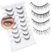 False Eyelashes Natural Look 8 Pairs 4 Styles Strip Lashes Wispy Faux Mink Short Eyelashes Reusable Lightweight Soft Small Fake Eyelashes for Women Natural Makeup 4 Styles False Eyelashes