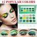 QIUFSSE 15-Color Green Eyeshadow Palette - Highly Pigmented Matte & Glitter Shades for Long-Lasting, Blendable Makeup - Perfect for Women, Christmas, Halloween - Buy Online on SooperMarket.com